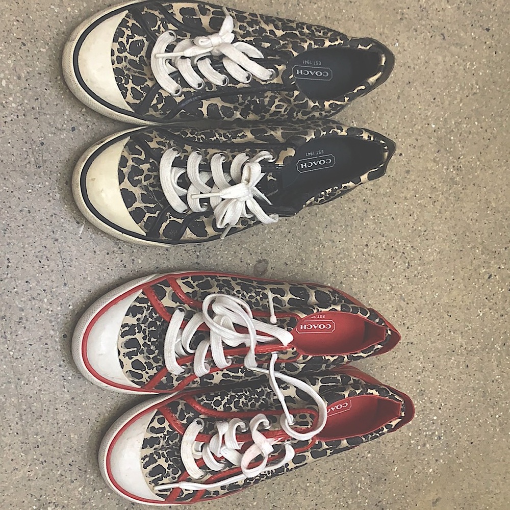 Coach animal prints lace-up sneakers size 6.5 (runs little bigger like EUR 37)